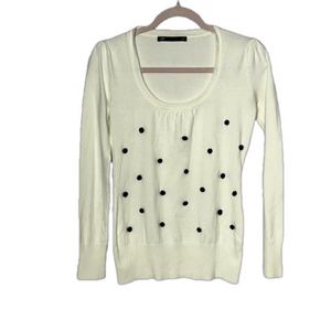 Cotton Sweater with Pompoms